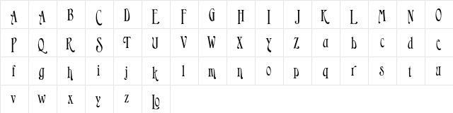 Longfellow Alternates  glyph index