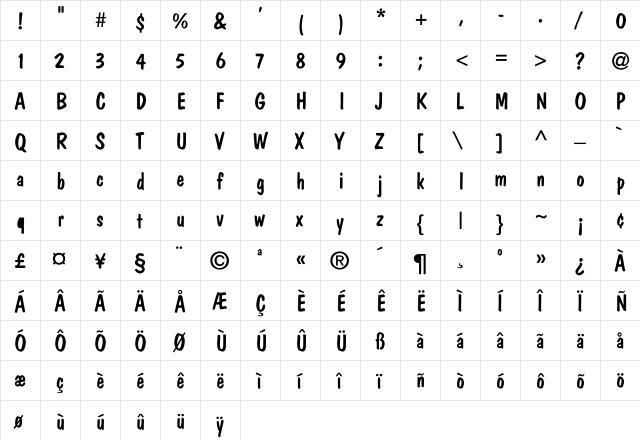 Paisley-Normal Regular  glyph index