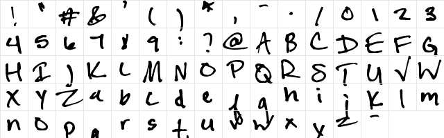 Pea Liz Regular  glyph index