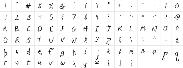 Fh_Euphoria Regular  glyph index