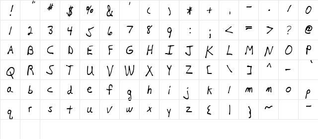 Niagara Regular  glyph index