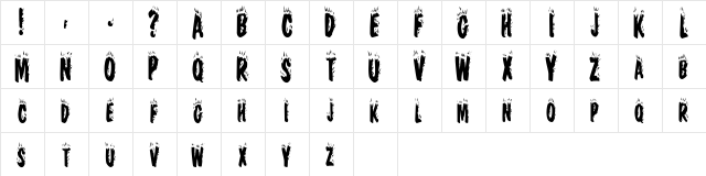 HellfireCondensed Regular  glyph index