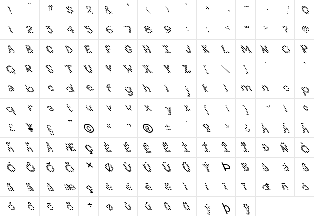 FZ JAZZY 7 STRIPED LEFTY Normal  glyph index