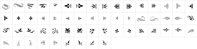 Solo Ornaments Regular  glyph index