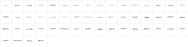 alabama swash Regular  glyph index