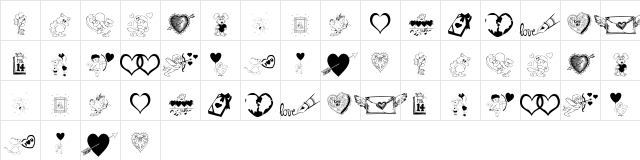 KR Be Mine Regular  glyph index