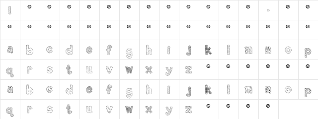 PC Patch Scraps Regular  glyph index
