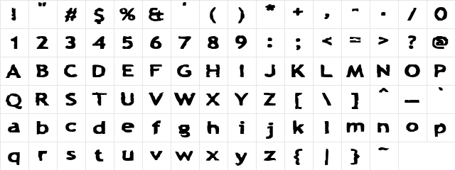 Chunk-a-Chip Regular  glyph index