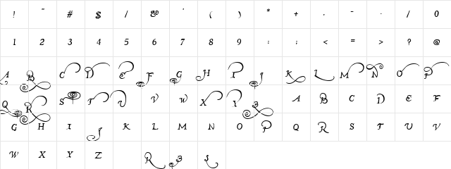 John Speed Regular  glyph index