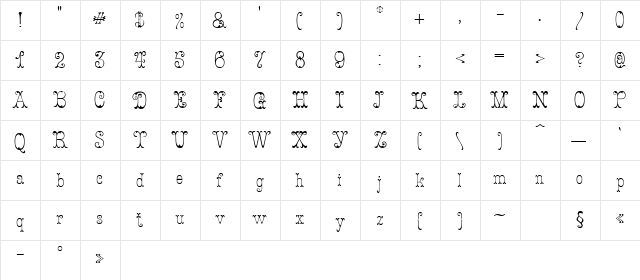 Figurny Regular  glyph index