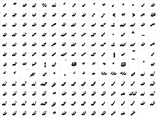 URWBuschingD Regular  glyph index