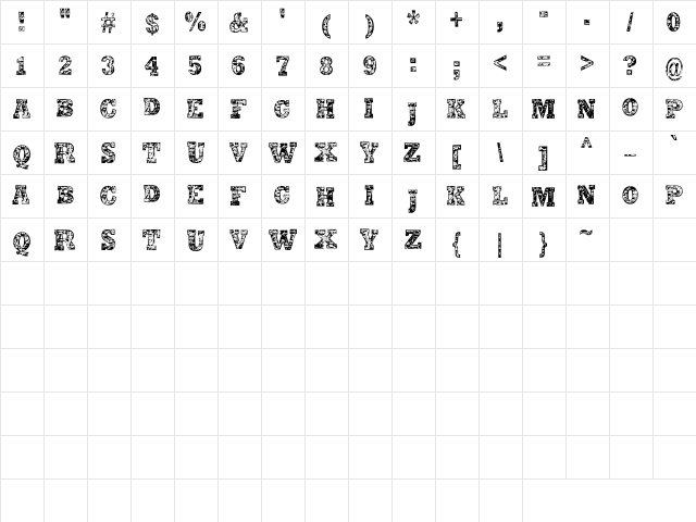 CK Mapped Out Regular  glyph index