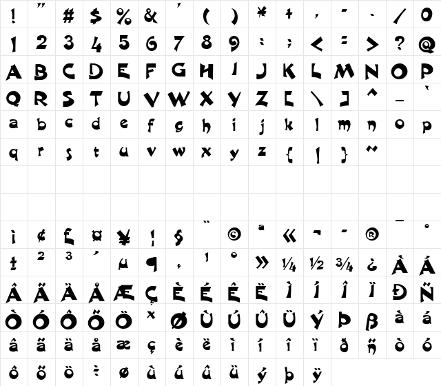 Darkness 3 Normal  glyph index