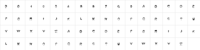 SummerFire Regular  glyph index