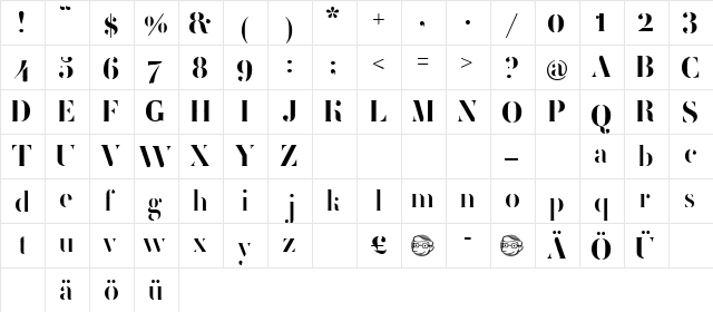 FEMORALIS Regular  glyph index