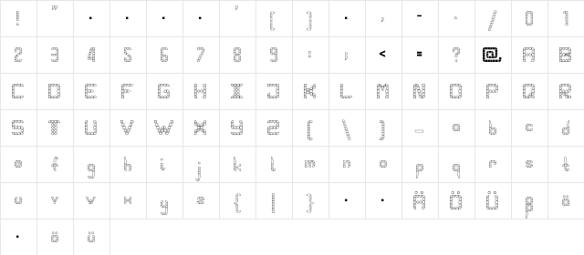 PangolinHollow Hollow  glyph index