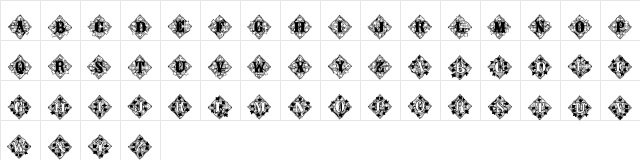 JFIvyLaceAlt Regular  glyph index