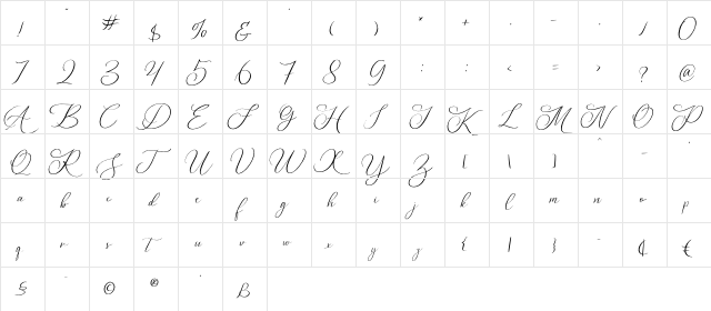 Dagtton Regular  glyph index