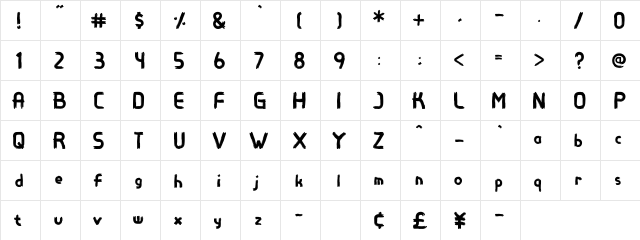 Antreas Regular  glyph index