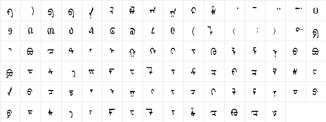 CMs Ulaanbaatar Regular  glyph index