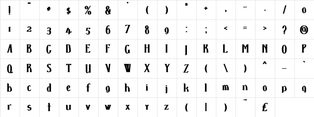 d'SpenserBlack Normal  glyph index
