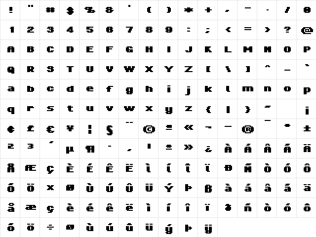 Capacity Heavy Regular  glyph index