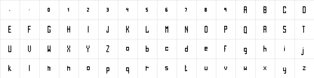 YaFuture Condensed Regular  glyph index