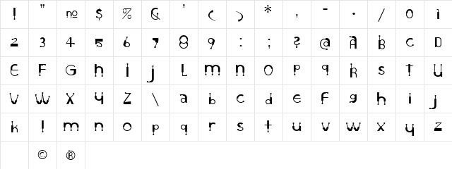 Circuitry Regular  glyph index
