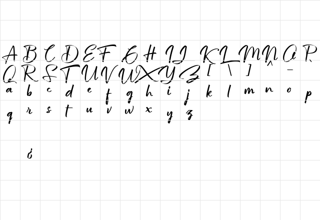 jullian Personal Use Only Regular  glyph index