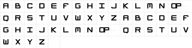 Tycho Regular  glyph index