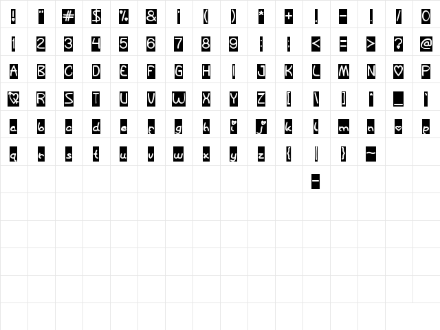 Queen of Love-Inverse Normal  glyph index