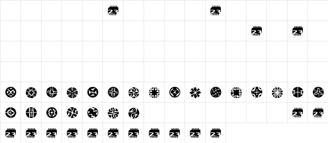 Zone23_symetrix Normal  glyph index