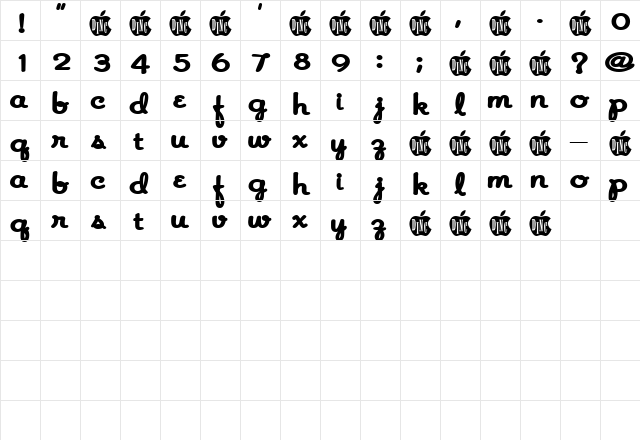 Snapper Regular  glyph index