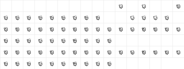 Cunakt Regular  glyph index