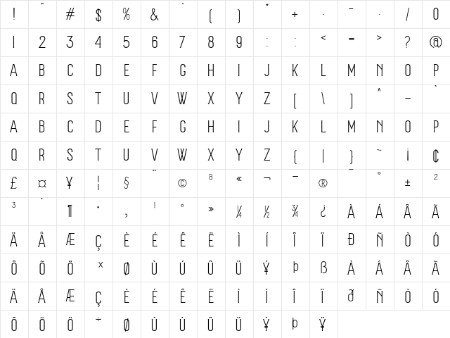 AT Askara Regular  glyph index