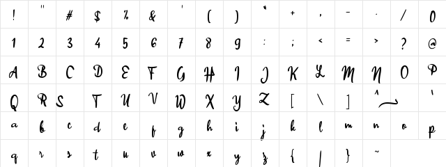 a Alangkah Regular  glyph index