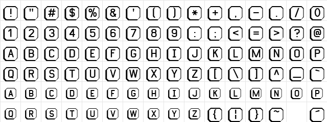 Keyboard Regular  glyph index
