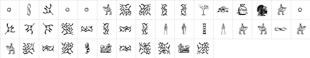 ChristmasOrnamentsMT Regular  glyph index
