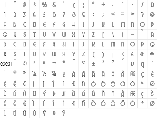 Night At The Opera NF Regular  glyph index