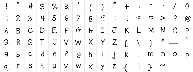 KBPlayDate Medium  glyph index