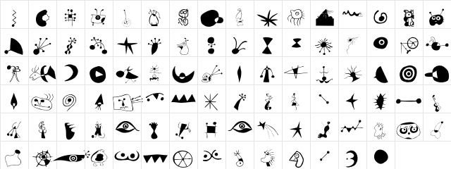 Miro Extras  glyph index