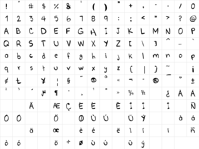 Go Boom! Regular  glyph index