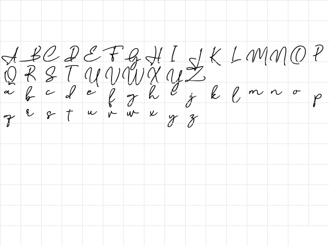 Birmingham Signature Regular  glyph index