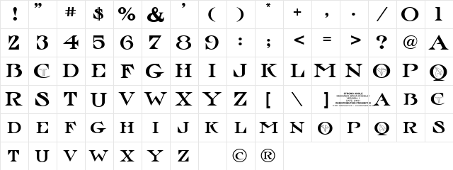 LHF Strong Angle Regula  glyph index