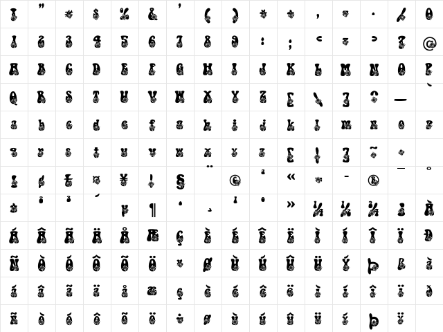 Checkboard Becker Normal  glyph index
