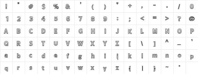 JustDoodlingOne Regular  glyph index