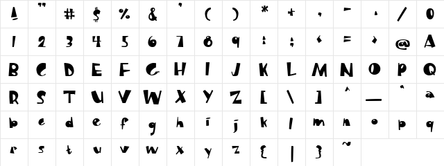 PC Kick Plate Regular  glyph index