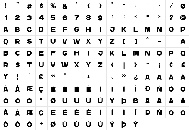 GR Read One Regular  glyph index