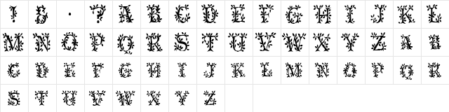 SpringtimeCondensed Regular  glyph index