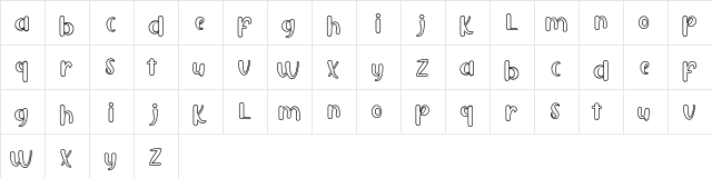 Puresity Burbon Shadow FREE Regular  glyph index